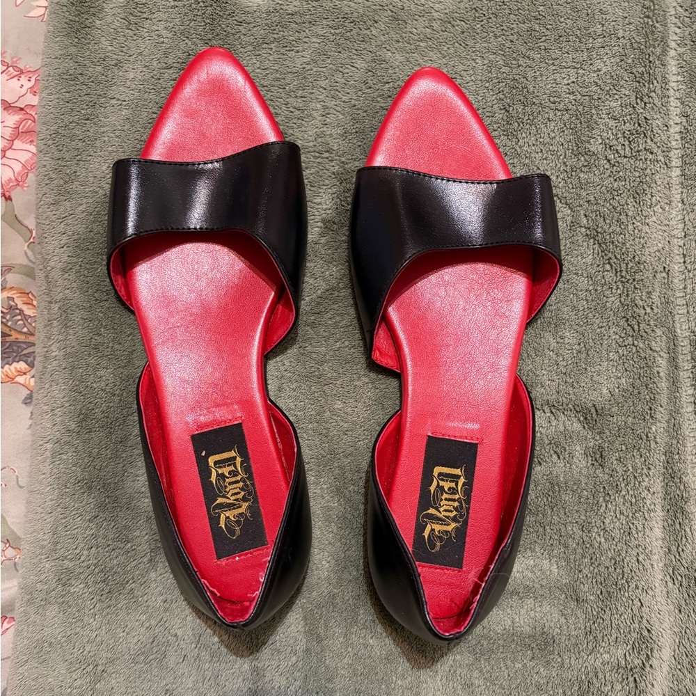 Von D Shoes Lizzy Flat Black size 7